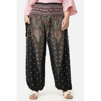 Harembroek XL -  Veer zwart/wit 